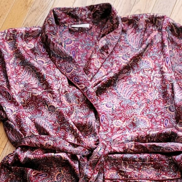 Versailles The Bay Vintage Satin Long Robe Dressing Gown Paisley - Picture 2 of 15